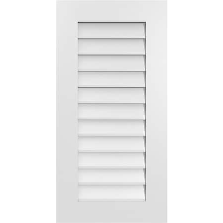 Ekena Millwork Vertical Surface Mount PVC Gable Vent: Non-Functional, w/ 3-1/2"W x 1"P Standard Frame, 18"W x 36"H GVPVE18X3601SN